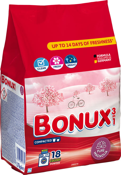 Bonux prací prášok na farebné prádlo pure magnolia 1,17KG/18PD