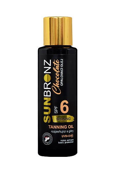 SUN BRONZ Opaľovací olej SPF 6 CHOCOLATE s trblietavým efektom 100ml