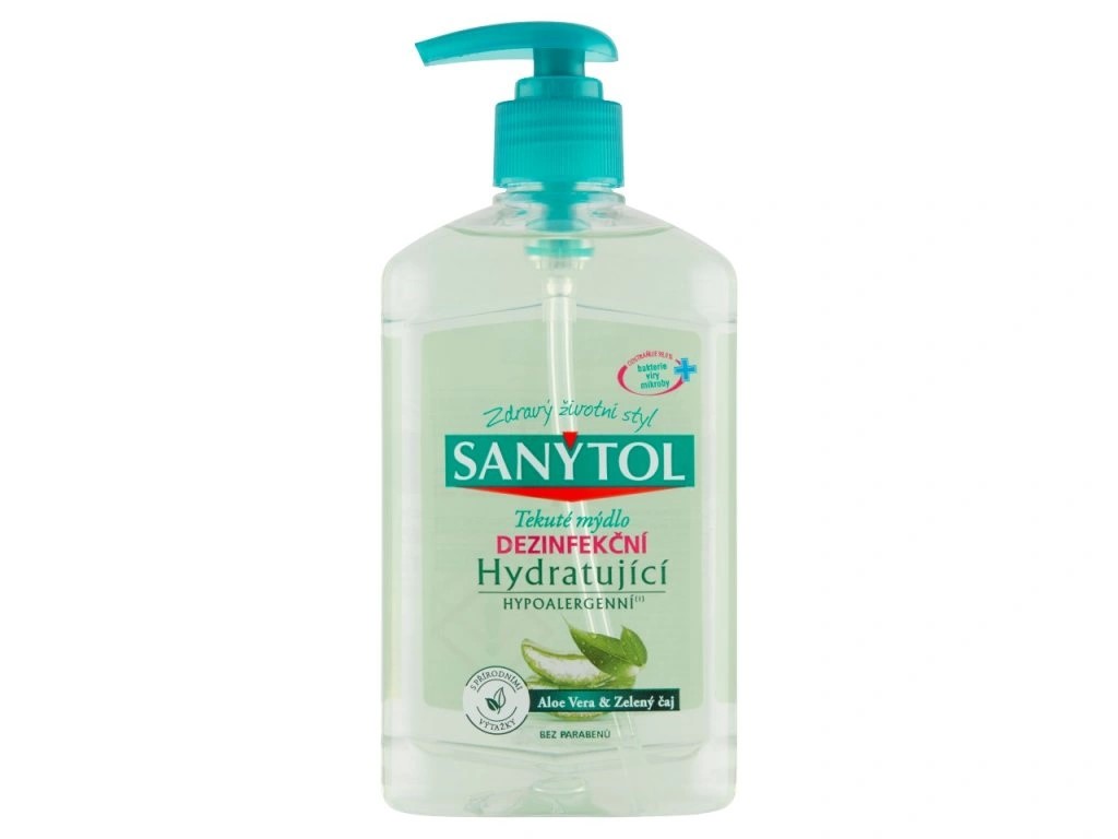 Sanytol hydratačné dezinfekčné tekuté mydlo Aloe vera/Zelený čaj 500ml