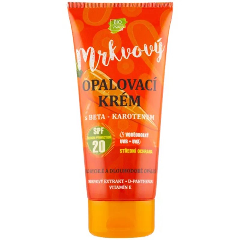 Vivaco Mrkvový krém na opaľovanie s Beta karoténom SPF20 200ml