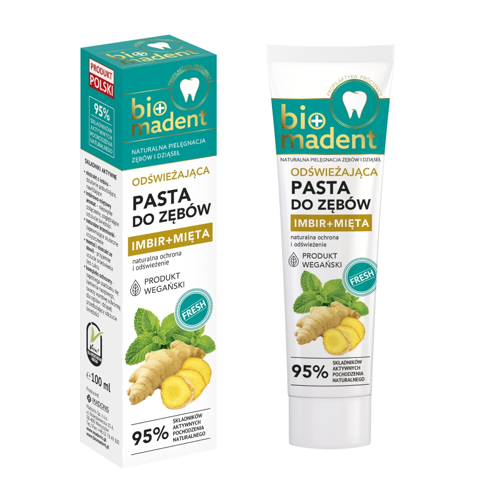 Bio madent osviežujúca zubná pasta IMBIR MINT 100ml