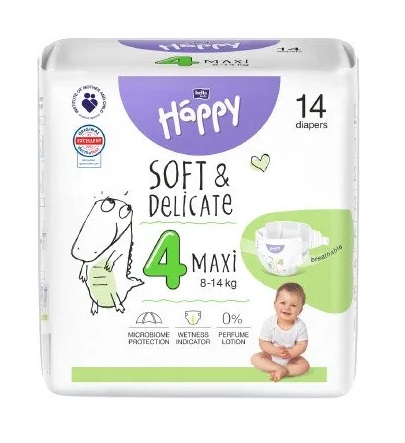 Bella Happy Soft&delicate plienky Maxi 8-14kg 14ks