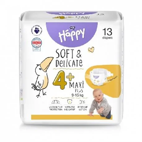 Bella Happy Soft&delicate plienky Maxi plus 9-15kg 13ks