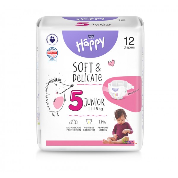 Bella Happy Soft&delicate plienky Junior 11-18kg 12ks