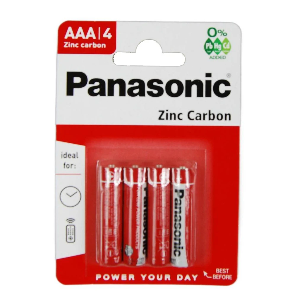 PANASONIC Zinkouhlíkové batérie Red Zinc R03RZ/4BP EU AAA 1,5V 4ks