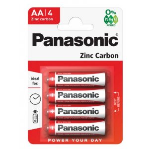 PANASONIC Zinkouhlíkové batérie Red Zinc R6RZ/4BP EU AA 1,5V 4ks