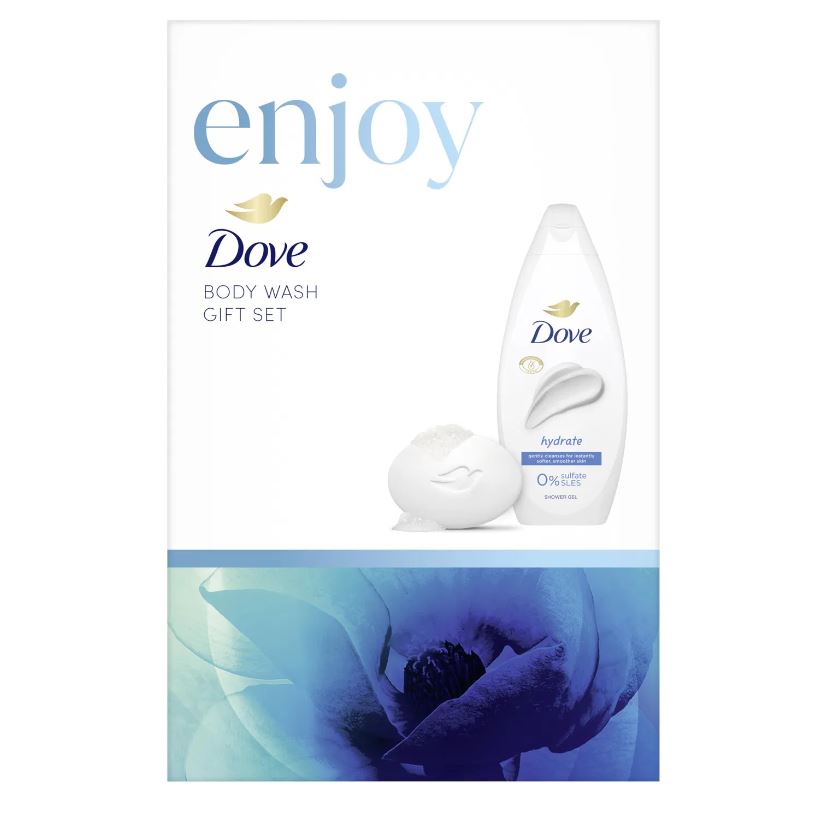 Dove darčeková kazeta ENJOY sprchový gél 250ml + mydlo 90g