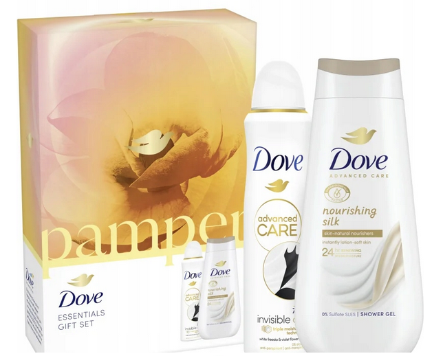 Dove darčeková kazeta PAMPER sprchový gél 225ml + antiperspirant 150ml