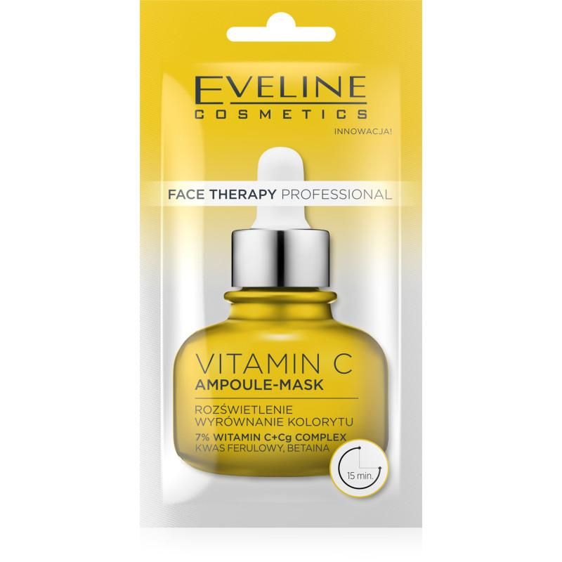 Eveline Face Therapy Vitamín C Ampoule maska na rozjasnenie a zjednotenie farby 8ml